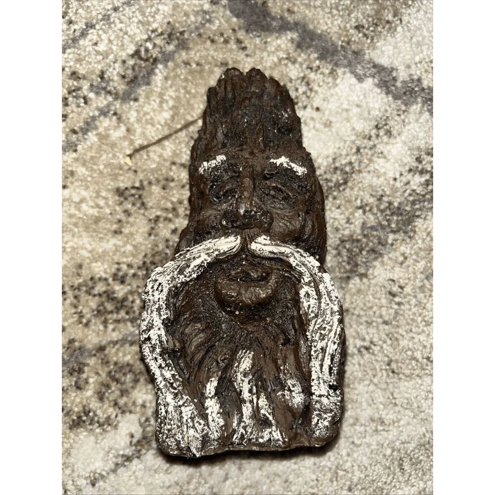 Vintage Carved Candle Old Man, Father Time in the Tree, Wizard, Fantasy, 1978